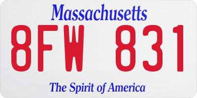 MA license plate 8FW831