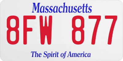 MA license plate 8FW877