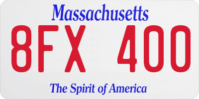 MA license plate 8FX400