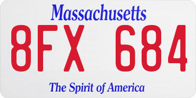 MA license plate 8FX684