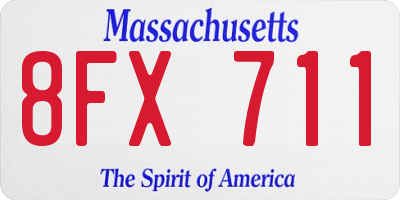 MA license plate 8FX711