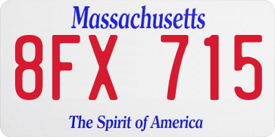 MA license plate 8FX715
