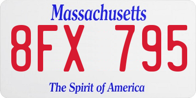 MA license plate 8FX795