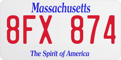 MA license plate 8FX874