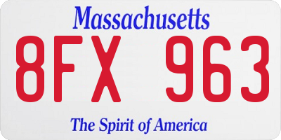 MA license plate 8FX963