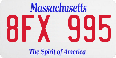 MA license plate 8FX995