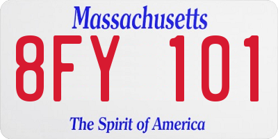 MA license plate 8FY101