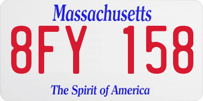 MA license plate 8FY158