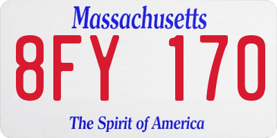 MA license plate 8FY170