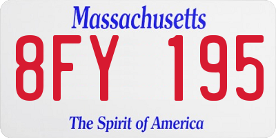 MA license plate 8FY195