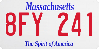 MA license plate 8FY241