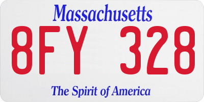MA license plate 8FY328