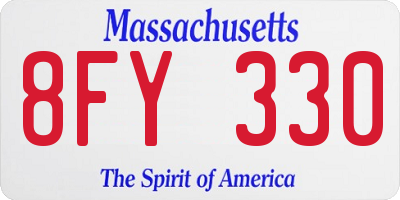 MA license plate 8FY330