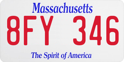 MA license plate 8FY346