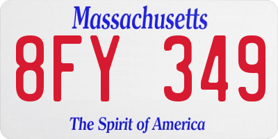 MA license plate 8FY349