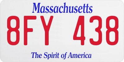 MA license plate 8FY438