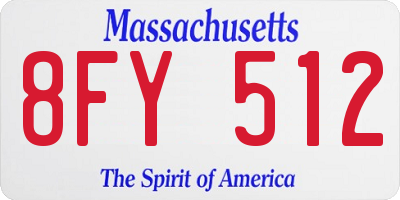MA license plate 8FY512