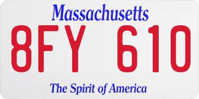MA license plate 8FY610