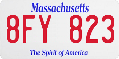 MA license plate 8FY823