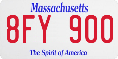 MA license plate 8FY900