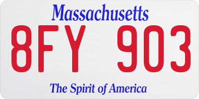 MA license plate 8FY903