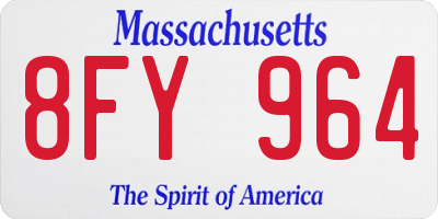 MA license plate 8FY964