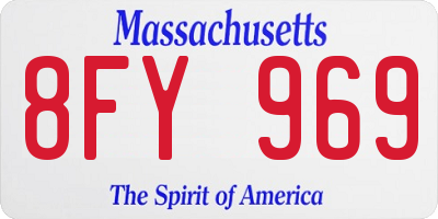 MA license plate 8FY969