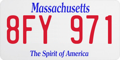 MA license plate 8FY971