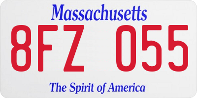 MA license plate 8FZ055