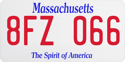 MA license plate 8FZ066