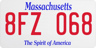 MA license plate 8FZ068