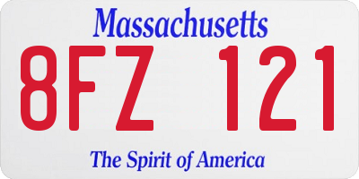 MA license plate 8FZ121