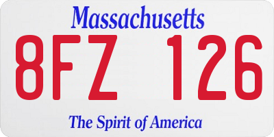 MA license plate 8FZ126