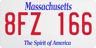MA license plate 8FZ166