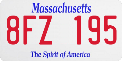 MA license plate 8FZ195
