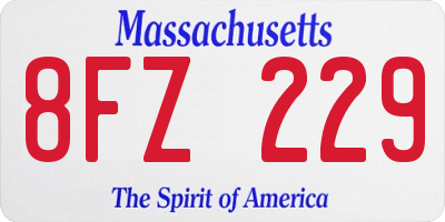 MA license plate 8FZ229