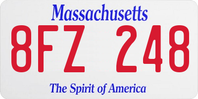 MA license plate 8FZ248