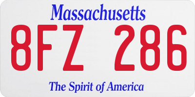 MA license plate 8FZ286