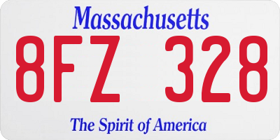 MA license plate 8FZ328
