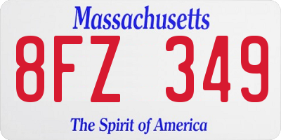 MA license plate 8FZ349