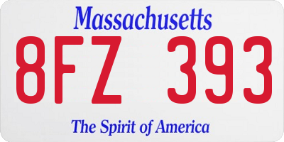 MA license plate 8FZ393