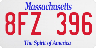 MA license plate 8FZ396