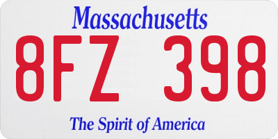 MA license plate 8FZ398