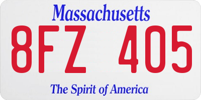 MA license plate 8FZ405