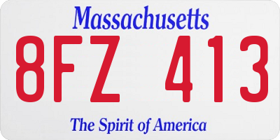MA license plate 8FZ413