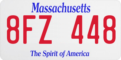 MA license plate 8FZ448