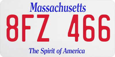 MA license plate 8FZ466