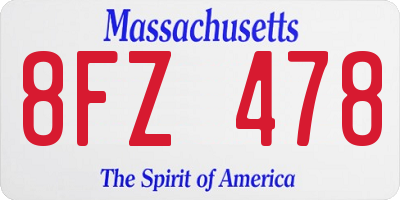MA license plate 8FZ478