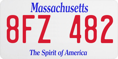 MA license plate 8FZ482