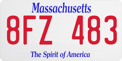 MA license plate 8FZ483